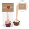 12ct Personalized Valentine's Day Favors Hot Chocolate Spoons Gourmet Dark Chocolate with Crushed Peppermint (12 Pack) - Red Heart view 2