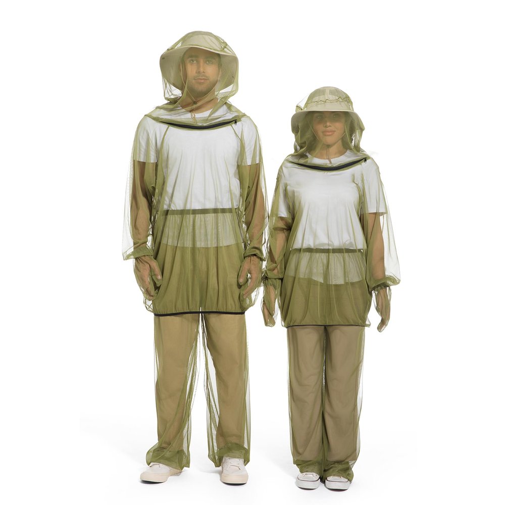 Premium 5-Piece Mosquito Suit-Jacket With Hood/Pants/Mitts/Gift Bag/Tape Measure-Full Body Protection from Insects Bugs-Lightweight Breathable Mesh Clothing for Men Women-Ideal for Outdoor Activities