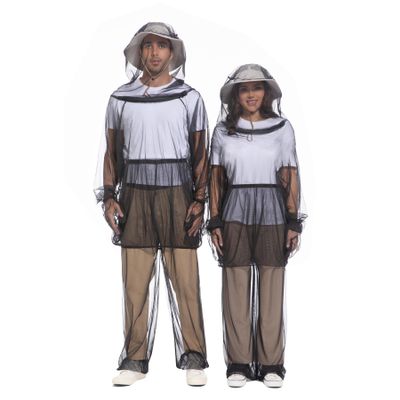 6-Piece Mosquito Suit-Jacket With Hood/Pants/Mitts/Gift Bag/Sun Hat/Tape Measure-Full Body Protection from Insects Bugs-Lightweight Breathable Mesh Clothing for Men Women-Ideal for Outdoor Activities