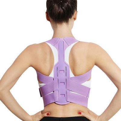 XYIANG Brace Support Belt Adjustable Back Posture Corrector Back Shoulder Lumbar Posture Correction Corset for Posture Tools (Purple S code)