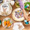100Pcs Easter Party Decorations, Easter Tableware Set Serve 25 Guests 9" Dinner Plates 7" Dessert Plates 9OZ Paper Cups Napkins, Disposable Dinnerware Set, Paper Plate Bunny Egg Party Supplies view 4