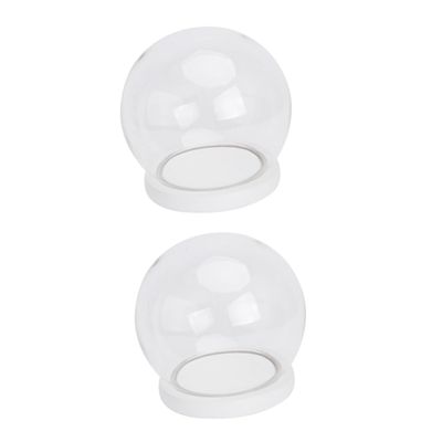 Luxshiny 2pcs Preserved Flower Glass Dome Cover for Decor Display for Artificial Plants Tabletop Centerpiece for Occasion