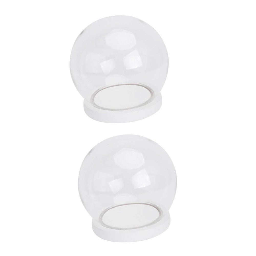 Luxshiny 2pcs Preserved Flower Glass Dome Cover for Decor Display for Artificial Plants Tabletop Centerpiece for Occasion