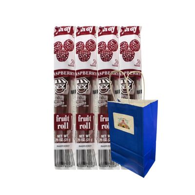 Fruit Roll, Raspberry Flavor, 0.75 oz Each, 4 Pack Soft & Chewy Fruit Rolls, Healthy Snacking Option, Individually Wrapped for On-the-Go Convenience