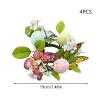 4 PCS Candle Rings Wreaths,Artificial Butterflys White Berry Multicoloured Flower with Faux Eucalyptus Leaves Wreaths Rings, Candle Holder Wreath Decoration Faux Wreaths view 4