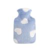 Fuzzy Hot Water Bottle with Soft Cover, Hand Feet Warmer, Reusable Hot Water Bag for Pain Relief, for Neck, Shoulder Pain and Menstrual Cramps, Hot Compress and Cold Therapy(Blue,500ml) view 1