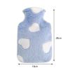 Fuzzy Hot Water Bottle with Soft Cover, Hand Feet Warmer, Reusable Hot Water Bag for Pain Relief, for Neck, Shoulder Pain and Menstrual Cramps, Hot Compress and Cold Therapy(Blue,500ml) view 2