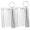 Anneome 2sets Stainless Steel Earwax Removal Tool Portable Ear Cleaner Kit Ergonomic Handle Removal for Adults Boys and Girls view 1