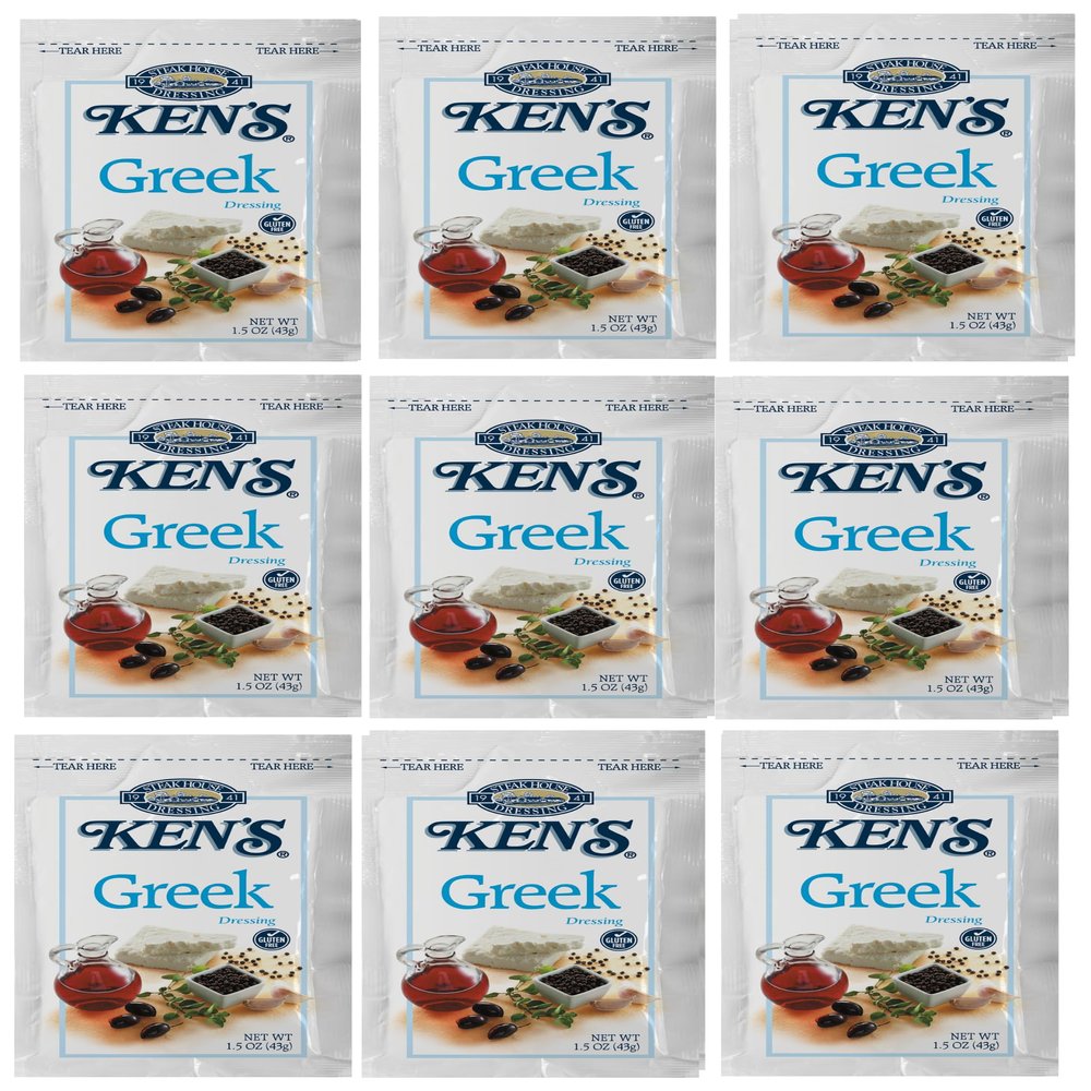 20 Count | Salad Dressing Packets | Individual Single Serve Salad Dressing condiment packets | 1.5 Oz Per Pouch (Greek Dressing)
