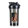 America Flag Patriotic Baseball Player-1 18 Ounce Shaker Bottle Drink Mixer Leak-proof Pre Workout Protein Shakes Meal Replacement Shakes Bottles 500ML/18 Oz Black view 1