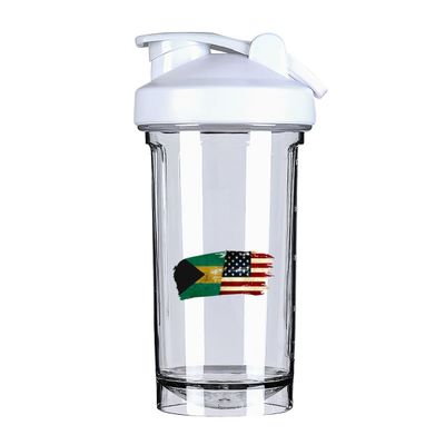 Bahamian America Flag 18 Ounce Shaker Bottle Drink Mixer Leak-proof Pre Workout Protein Shakes Meal Replacement Shakes Bottles 500ML/18 Oz White