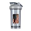 America Flag Patriotic Baseball Player-1 18 Ounce Shaker Bottle Drink Mixer Leak-proof Pre Workout Protein Shakes Meal Replacement Shakes Bottles 500ML/18 Oz Gray view 1