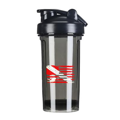 America Diver Down Flag Scuba Diving Dive Flag A 18 Ounce Shaker Bottle Drink Mixer Leak-proof Pre Workout Protein Shakes Meal Replacement Shakes Bottles 500ML/18 Oz Black&-1-1