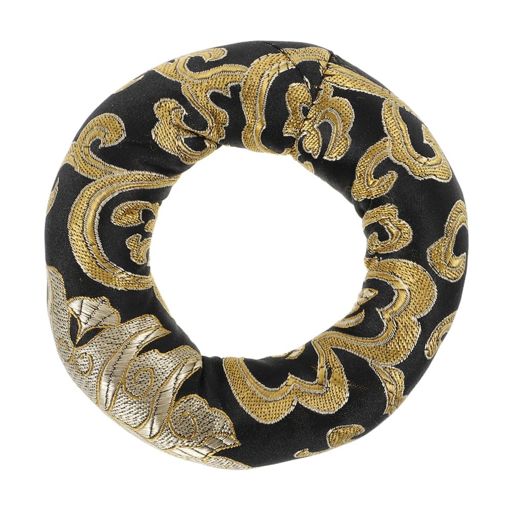 NUOBESTY Brocade Art for Singing Bowls Handmade Round Pad for Enhanced Sound Quality and Meditation Decor Embroidered Yoga Bowl Base Cushion