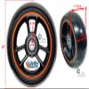 TRI-RACER 4" x 1.40" 3 Spoke Composite Mag Wheelchair Caster Wheel, Black Wheel With Colorful Ring. 5/16" Bearings Included. Set of 2 (Orange) view 2