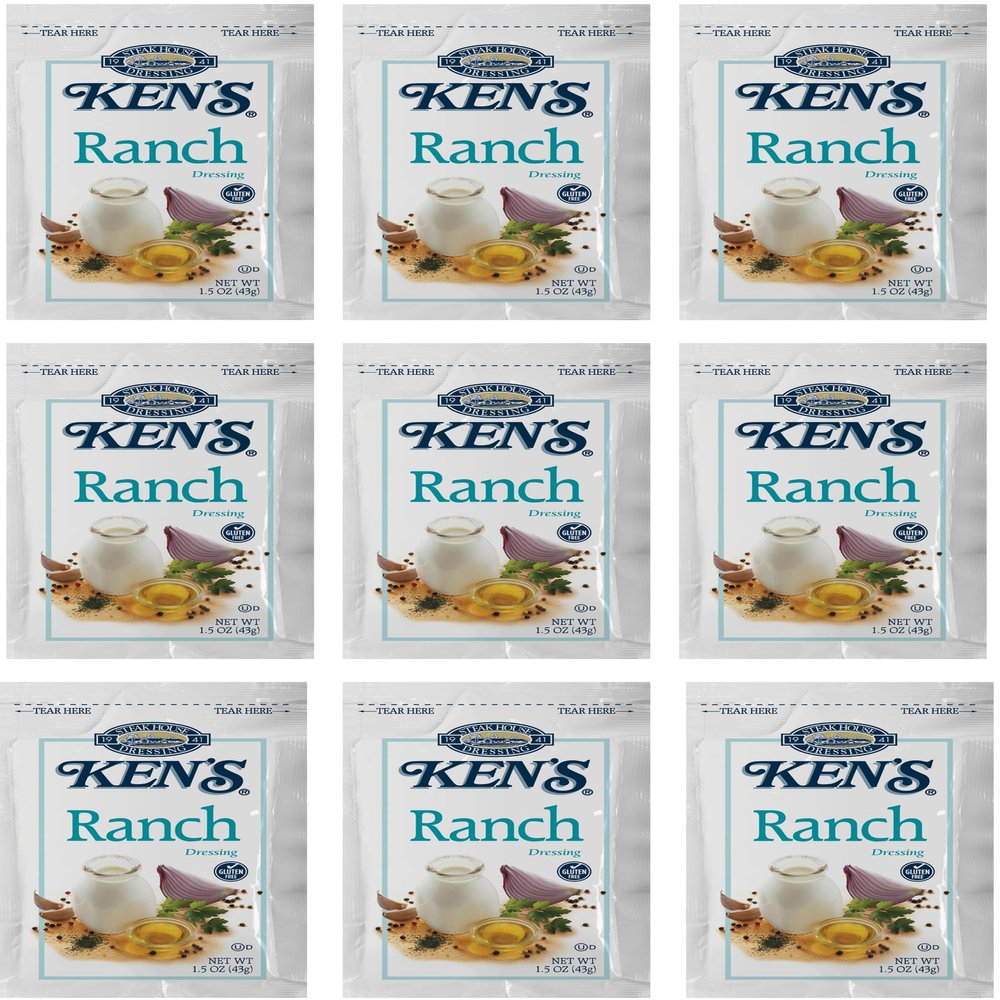 20 Count | Salad Dressing Packets | Individual Single Serve Salad Dressing condiment packets | 1.5 Oz Per Pouch (Ranch Dressing)