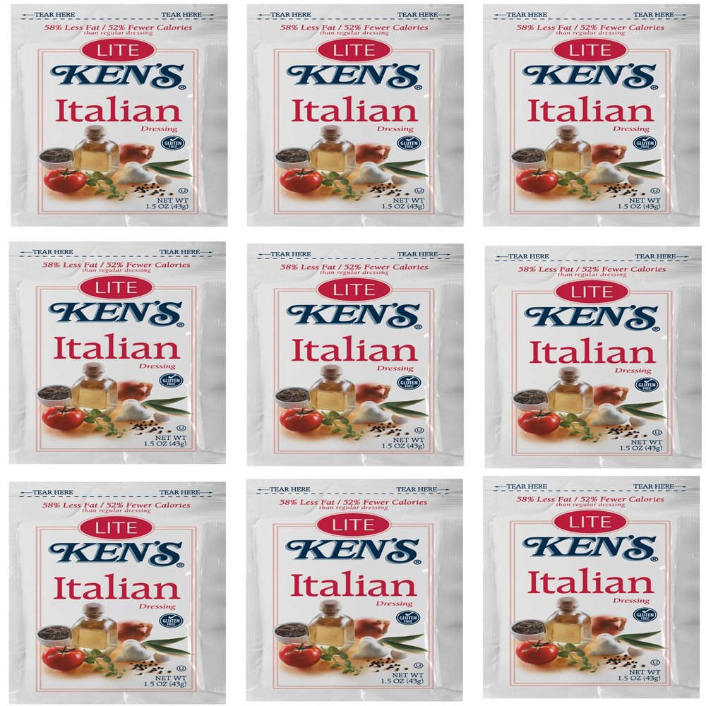20 Count | Salad Dressing Packets | Individual Single Serve Salad Dressing condiment packets | 1.5 Oz Per Pouch (Lite Italian Dressing)