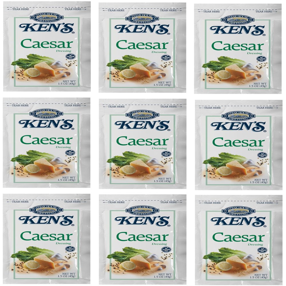 20 Count | Salad Dressing Packets | Individual Single Serve Salad Dressing condiment packets | 1.5 Oz Per Pouch (Caesar Dressing)