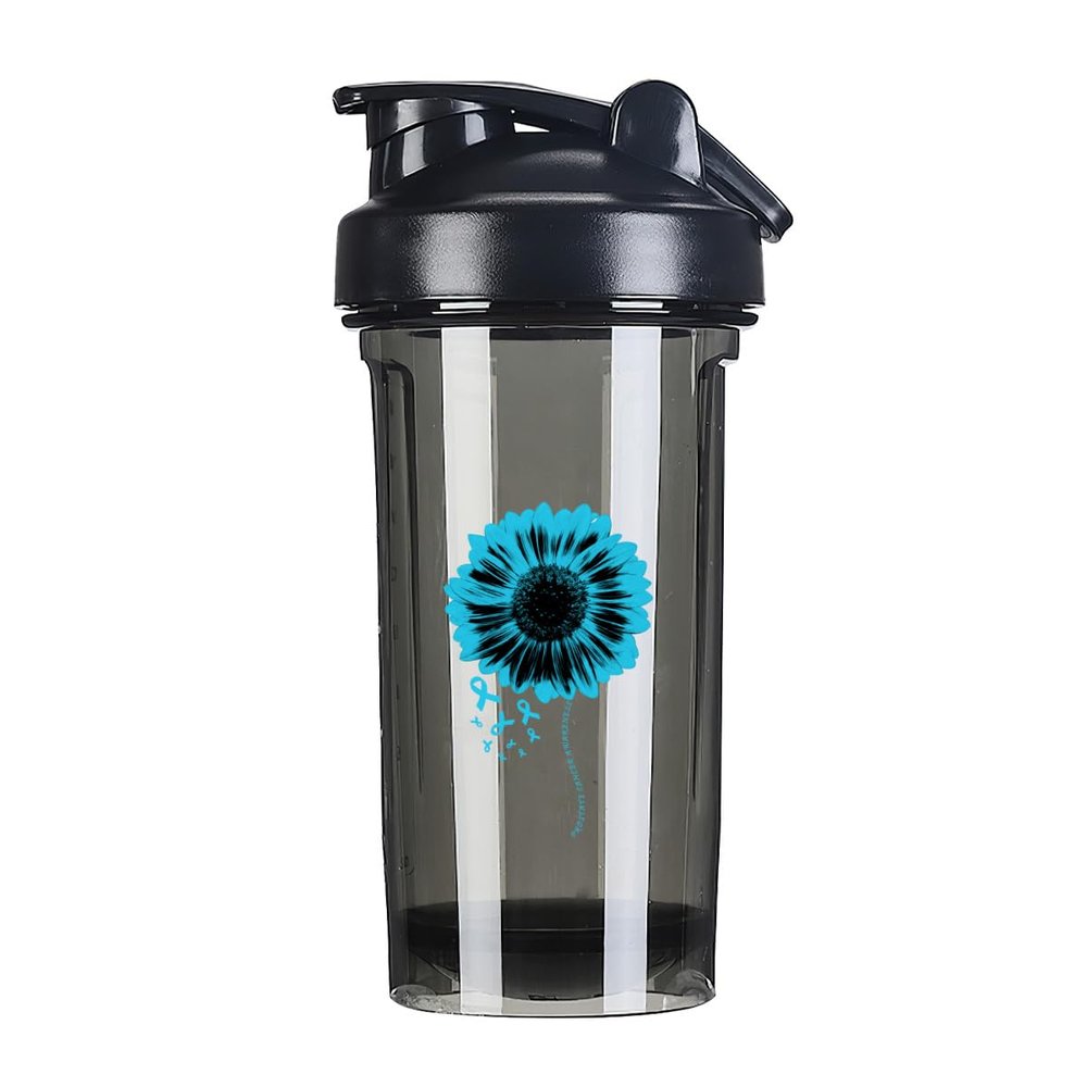 Prostate Cancer Awareness 1 18 Ounce Shaker Bottle Drink Mixer Leak-proof Pre Workout Protein Shakes Meal Replacement Shakes Bottles 500ML/18 Oz Black&-1