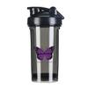 Alzheimer's Awareness 18 Ounce Shaker Bottle Drink Mixer Leak-proof Pre Workout Protein Shakes Meal Replacement Shakes Bottles 500ML/18 Oz Black&-1