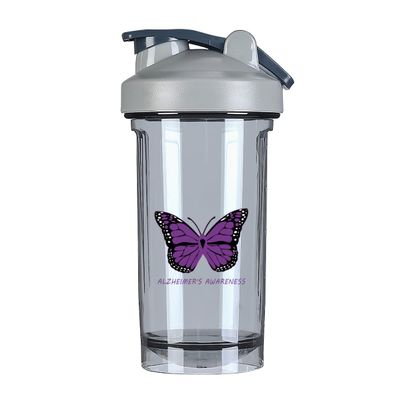 Alzheimer's Awareness 18 Ounce Shaker Bottle Drink Mixer Leak-proof Pre Workout Protein Shakes Meal Replacement Shakes Bottles 500ML/18 Oz Gray&-1&-1-1