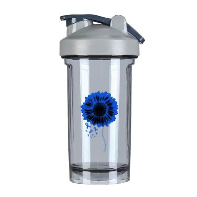 Colon Cancer Awareness 18 Ounce Shaker Bottle Drink Mixer Leak-proof Pre Workout Protein Shakes Meal Replacement Shakes Bottles 500ML/18 Oz Gray&-1&-1-1