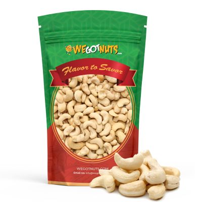 Raw Whole Unsalted Cashews Premium Quality Kosher Raw Cashews By We Got Nuts Oil-Free Natural, Healthy & Diet-Friendly Snack Gourmet Savory Flavor Air-Tight Resealable Bag Package 6 lbs