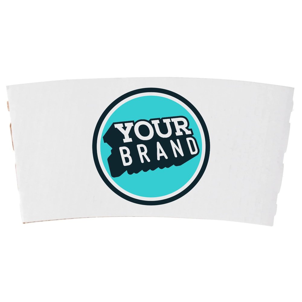 12-24 oz Traditional White Coffee Cup Sleeve (1000, Custom (White))
