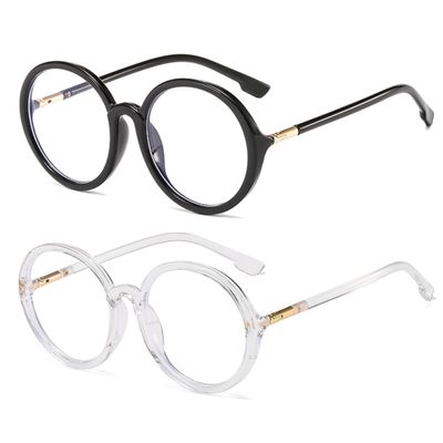 bullabulling Retro round Reading Glasses For Women Blue Light Blocking Oversized Eyeglass Frames Large lens (black/white, 2.0, x)