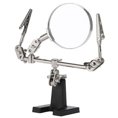 Magnifying Glass, Helping Hands Magnifier 5X Magnifying Glass Jewelry Accessory Magnifier 3rd Hand Helping Tool Jewelry Making Tools with 2 Clamps