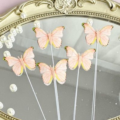 10sets Elegant Butterfly Cake Decorations, Butterfly Cake Decorations Suitable For Party/Anniversary/Birthday Party Decoration Cupcake Decorations(Orange)