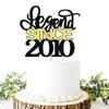 Migeaks Legend since 2010 cake topper, men and women cheer 16 years old happy birthday cake topper black gold glitter cake decoration supplies (2010, black gold) view 4