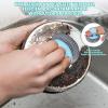 10er Pack Stainless Steel Wool Scrubber with Handle, Pot Scrubbers Dish Scrubber Cleaning Brush Wash for Dish, Stainless Steel Scrubbing Brushes Cleaning Supplies for Pots, Pans, Grills, Sink (Blue) view 2