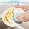 10er Pack Stainless Steel Wool Scrubber with Handle, Pot Scrubbers Dish Scrubber Cleaning Brush Wash for Dish, Stainless Steel Scrubbing Brushes Cleaning Supplies for Pots, Pans, Grills, Sink (Blue) view 3