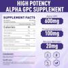 Alpha GPC Choline Gummies 600mg with Phosphatidylserine & Bacopa 3-in-1 Brain Support for Memory, Focus & Long-Term Cognitive Health Sugar-Free, Natural Formula, 120 Count view 2