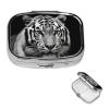 Pill Box Black and White Tiger Square Pill Case for Purse & Pocket 2 Compartment Medicine Pill Organizer Portable Travel Pillbox Medicine Vitamin Cod Liver Oil Storage Box view 1
