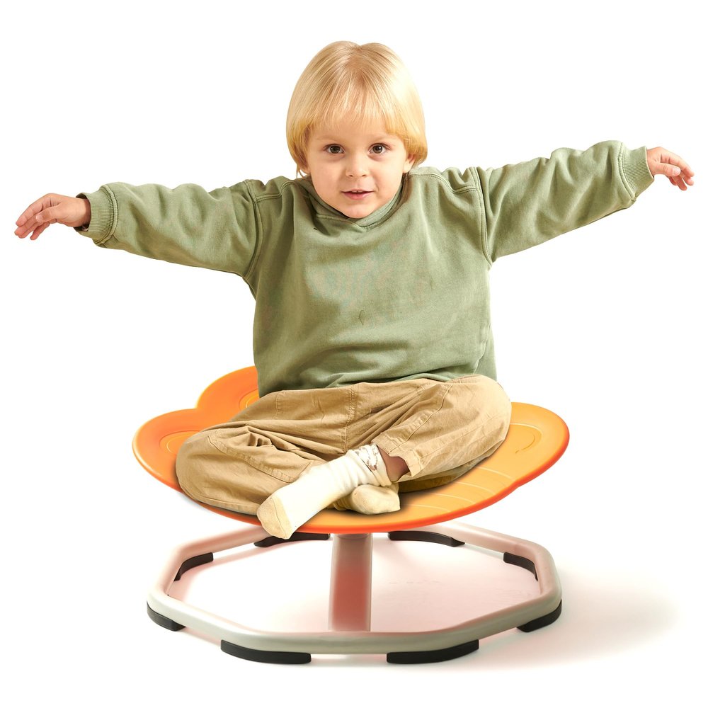 Almast Kids Spinning Chair for Autistic Kids (Orange) Cats Paw Shape Sensory Spinning Chair | Indoor Autism Toy | Ages 3+ | 220 lbs Capacity
