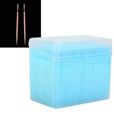 1100pcs Box Double Head Teeth Cleaning Toothpick Oral Care Floss Pick for Most People Yellow (Blue)