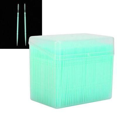 1100pcs Box Double Head Teeth Cleaning Toothpick Oral Care Floss Pick for Most People Yellow (Green)