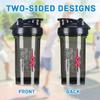 Breast Cancer Awareness America Flag 18 Ounce Shaker Bottle Drink Mixer Leak-proof Pre Workout Protein Shakes Meal Replacement Shakes Bottles 500ML/18 Oz Black view 3