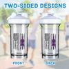 Alzheimer's Awareness America Flag 18 Ounce Shaker Bottle Drink Mixer Leak-proof Pre Workout Protein Shakes Meal Replacement Shakes Bottles 500ML/18 Oz White view 3