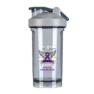 Alzheimer's Awareness 18 Ounce Shaker Bottle Drink Mixer Leak-proof Pre Workout Protein Shakes Meal Replacement Shakes Bottles 500ML/18 Oz Gray-2