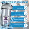 Alzheimer's Awareness 18 Ounce Shaker Bottle Drink Mixer Leak-proof Pre Workout Protein Shakes Meal Replacement Shakes Bottles 500ML/18 Oz Gray-2 view 2