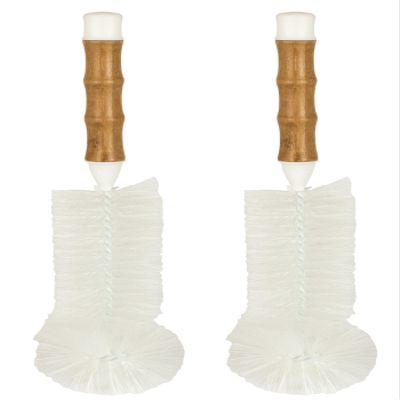 HIC Kitchen Water Bottle Brush, Natural Bamboo with Non-Scratch Bristles, Set of 2