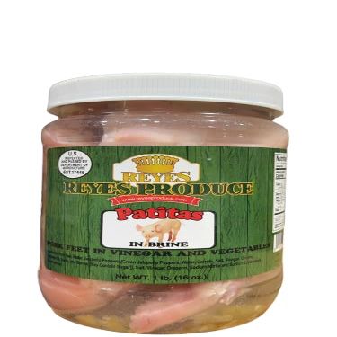 Patitas In Brine, Pork Feet In Vinegar and Vegetables, 1 Lbs. (16oz).