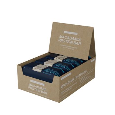 Blueprint Bryan Johnson Macadamia Nut Protein Bars 9G Plant Protein Vegan, Low Carb, Low Sugar, Keto-Friendly Snacks - Non-GMO, Raw Nut Bar, Natural Ingredients (White Cocoa - 12 Pack)