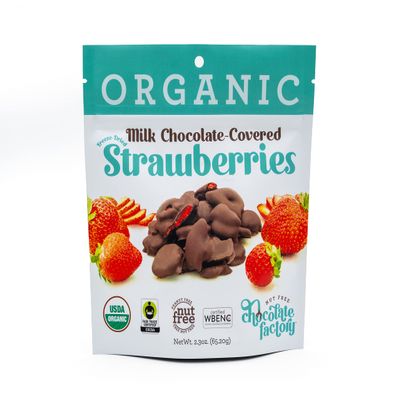 Nut Free Chocolate Factor Chocolate Milk Dipped Strawberries (8 Pack) 2.3 oz