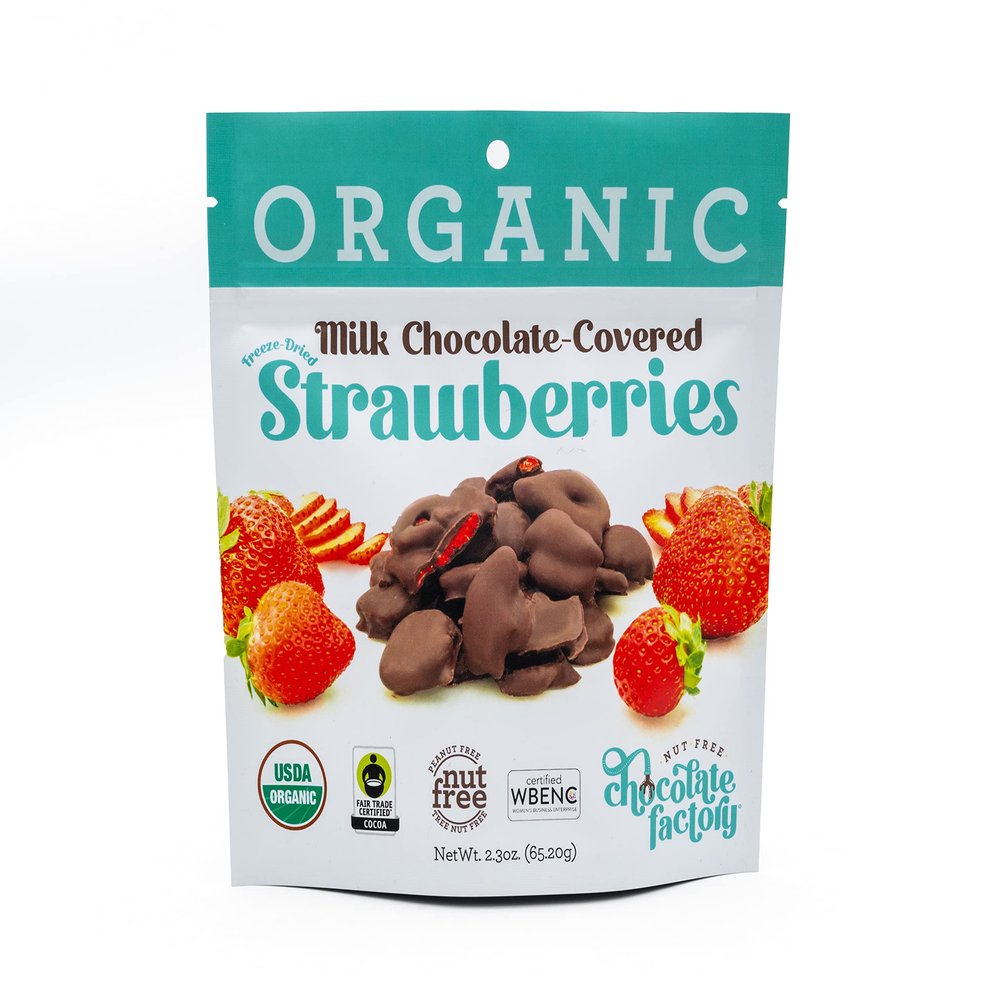 Nut Free Chocolate Factor Chocolate Milk Dipped Strawberries (8 Pack) 2.3 oz