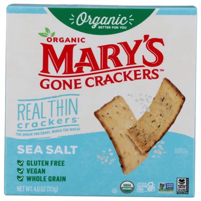 Marys Gone Crackers Organic Sea Salt Real Thin Crackers,