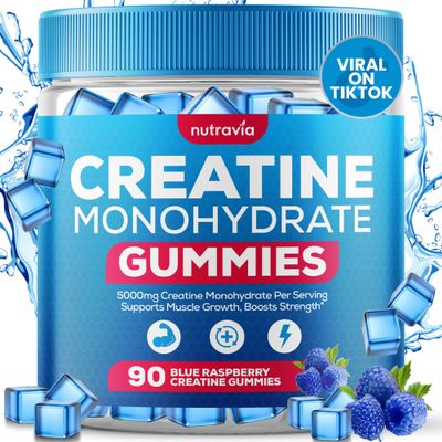 Creatine Monohydrate Gummies with 5g Creatine Monohydrate for Men and Women - Strength, Endurance, Muscle Micronized Clean HCL Creatine Instantized Creatina Monohidratada en Polvo USA (90 Gummies)